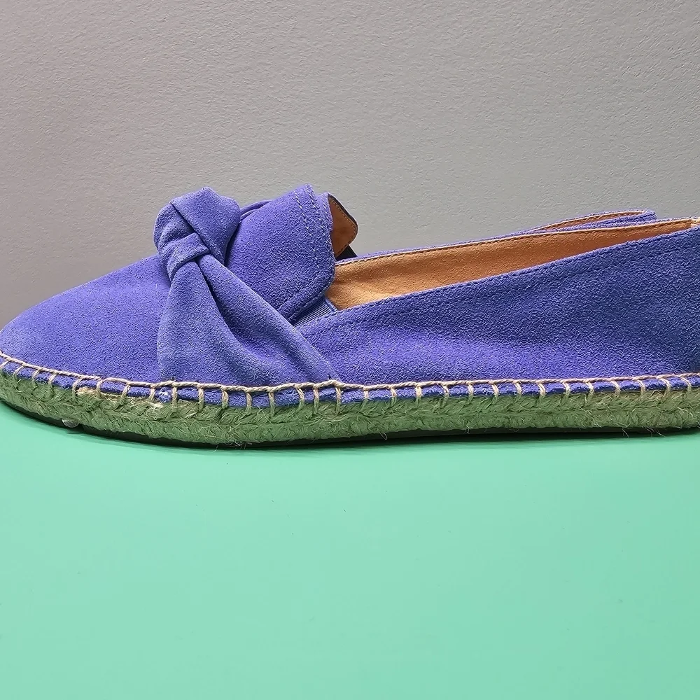 Talbots Suede Purple Espadrilles with Bow Detail